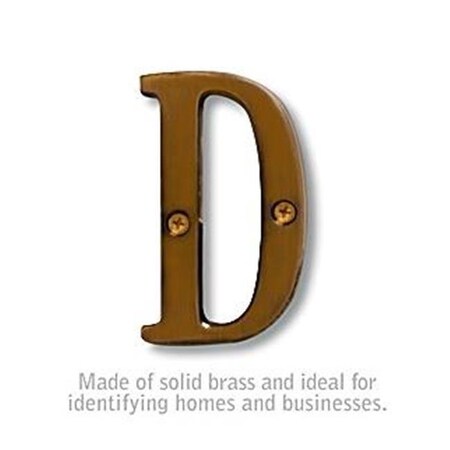 Salsbury Industries SalsburyIndustries 1240A-D Solid Brass 3 in. Letter; Antique - D 1240A-D